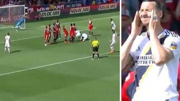 Si mete esto Ibra revienta la red: el potente tiro con el que movió la portería