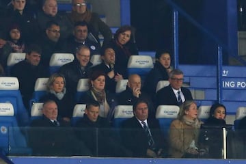 Greg Clarke (bottom left), Chairman of the FA sits with Martin Glenn, CEO of the FA during the Emirates FA Cup Fourth Round replay match between Leicester City and Derby City