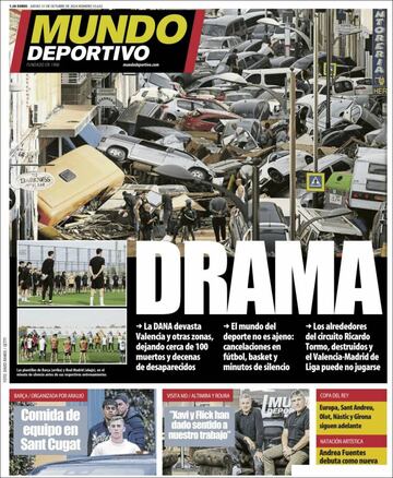 “No camináis solos”: la prensa copa sus portadas con la catástrofe de la DANA