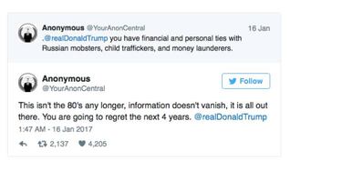 El Grupo hacker Anonymous amenaza a Donald Trump