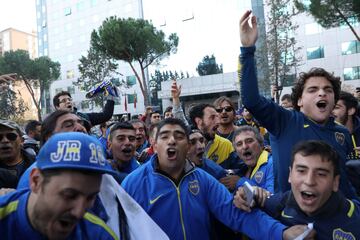 El banderazo de la afición de Boca Juniors en Madrid