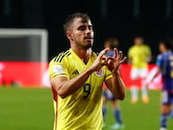 Soccer Football - FIFA U20 World Cup Argentina 2023 - Group C - Japan v Colombia - Estadio Unico Diego Armando Maradona, La Plata, Argentina - May 24, 2023 Colombia's Tomas Angel celebrates scoring their second goal REUTERS/Agustin Marcarian