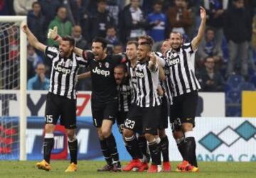 La Juve celebra su 'Scudetto'.
