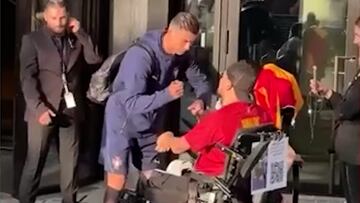 Cristiano’s viral reaction after being hit by a boy in a wheelchair