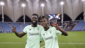 Iñaki Williams (L) and Nico Williams of Athletic Bilbao.