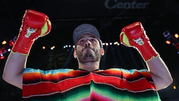 (FILES) Mexico's Julio Cesar Chavez Jr. enters the ring ahead of his cruiserweight boxing bout against USA's Jake Paul at the Honda Center in Anaheim, California