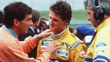 Ayrton Senna con Michael Schumacher.