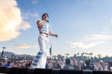 Benson Boone, cantautor estadounidense, durante el primer fin de semana del Festival de Música y Artes del Valle de Coachella en el Empire Polo Club el viernes 11 de abril de 2025 en Indio, California.