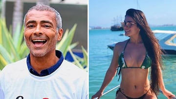 Im&aacute;genes del m&iacute;tico exfutbolista brasile&ntilde;o Romario da Souza Faria sonriendo con una camiseta blanca en la que se lee &#039;Eu love Maric&aacute;&#039; y de su nueva novia, la estudiante de negocios brasile&ntilde;a Ana Karoline Naz&aacute;rio, de 22 a&ntilde;os (31 menos que &eacute;l), posando en bikini en la proa de un barco.