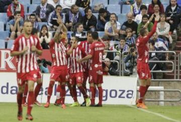 Los jugadores del Girona celebraron la victoria.