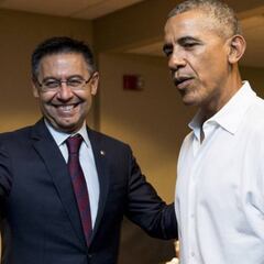 Obama recibe a Bartomeu en el FedEX Field Stadium
