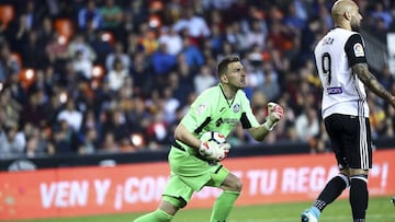 Guaita, en Mestalla. Le pretenden el Atlético, Nápoles y Fiorentina.