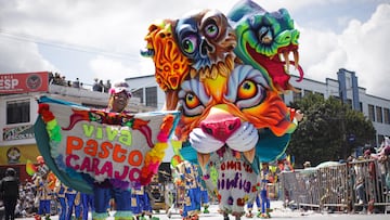 Pasto, 06 de Enero de 2023. Carnaval de Negros y Blancos, desfile Magno. Disfraces , comparsas y carrozas. (Colprensa - Álvaro Tavera)