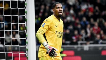 Mike Maignan, en un partido del Milan