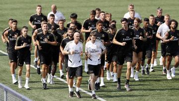El Real Madrid, en un entrenamiento de pretemporada.
