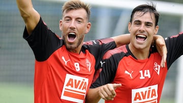 Sergi Enrich y Dani García, jugadores del Eibar.