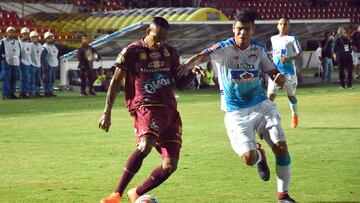 Sebasti&aacute;n Villa durante el partido entre Tolima y Junior por Liga &Aacute;guila I-2018