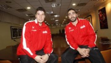 Alex Dujshebaev y Valero Rivera hijo, durante una convocatoria con la Selecci&oacute;n.