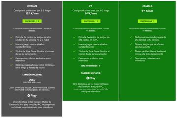Diferencias entre Xbox Game Ultimate, Xbox Game PC y Xbox Game consola