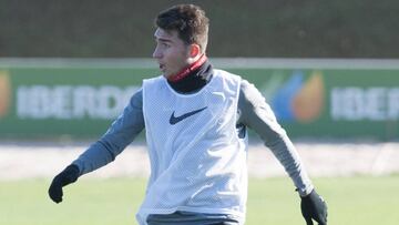 Laporte durante un entrenamiento con el Athletic.