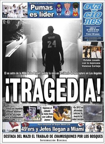 Kobe Bryant robó las portadas alrededor del mundo