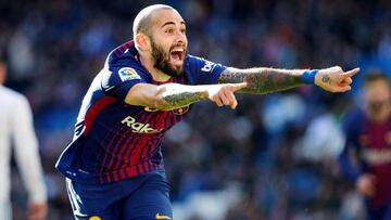 Aleix Vidal celebrando su gol ante el Real Madrid.