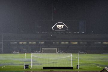 La fuerte lluvia que suspendió el Pumas vs Celaya en imágenes