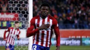 Thomas celebra el gol del Atlético.
