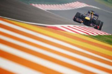 Sebastian Vettel durante el Gran Premio de la India en el Circuito Internacional de Buddh