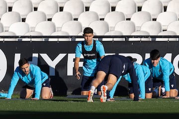 Nick Markanich, este jueves, en su primera sesión con el Castellón.











