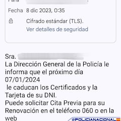 El mail sobre tu DNI que sí puede enviarte la Policía