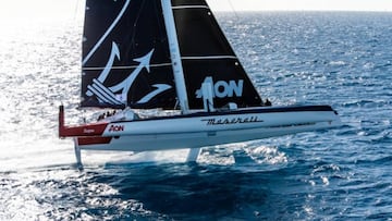 El 'Maserati' 'volando' materialmente hacia la meta de la RORC Caribbean 600 a ritmo de récord.