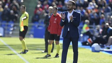 Bordalás durante el último partido del Getafe