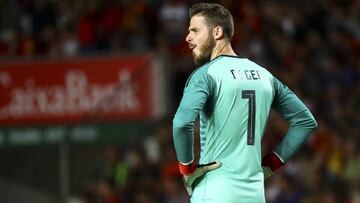 El guardameta español del Manchester United, David de Gea, durante un partido.