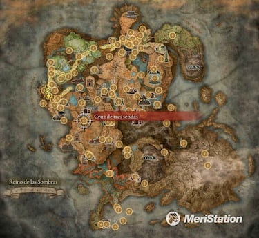 Mapa interactivo de Shadow of the Erdtree: todos los jefes, armas, y mazmorras del DLC de Elden Ring