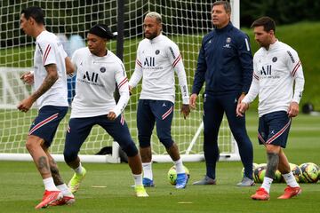 Lionel Messi, Mbappé y Neymar.