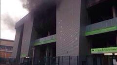 El incendio en Saint Etienne horas antes del partido ante el Lyon.