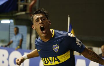 Buenos Aires 4 abril 2018, Argentina
Copa Libertadores de America
Boca Juniors vs Junior de Barranquilla en el Estadio La Bombonera.
Festejo de Gol Cristian Pavon de Boca Juniors
Foto Ortiz Gustavo