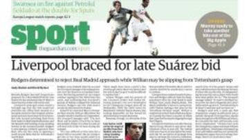 Portada de la sección de Deportes de The Guardian.