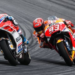 Los 12+1 adelantamientos entre Dovizioso y Márquez en Austria