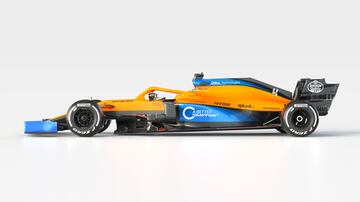 La escuder¨ªa present¨® en Inglaterra c¨®mo ser¨¢ el monoplaza de McLaren. El nuevo veh¨ªculo de Carlos Sainz y Lando Norris luce espectacular con un naranja mate combinado con l¨ªneas negras y azules.