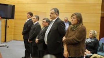 Los cinco acusados: Yolanda Fuentes, Manolo Saiz, Vicente Belda, Ignacio Labarta y Eufemiano Fuentes.