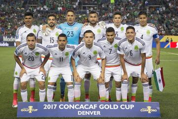 Partido de la Copa América en Denver Colorado, Estadio Sports Authority Fiedl, 13 de julio.
Jesús Gallardo, Rodolfo Pizarro, Érick Torres, Edson Álvarez, Orbelín Pineda, Jesús Molina. . .