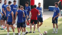 Cheryshev, con Marcelino en la sesi&oacute;n del mi&eacute;rcoles. 