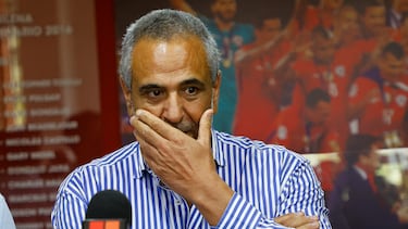 Santiago, 14 febrero 2024.
El presidente de la ANFP Pablo Milad habla con la prensa luego del consejo de presidentes de clubes.
Marcelo Hernandez/Photosport