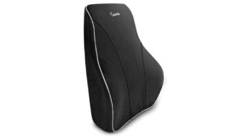 Cojín lumbar para sillas de la marca Tusscle en Amazon con diseño ergonómico que se adapta a la espalda y el cuello