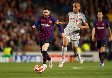 Leo Messi y Fabinho.