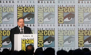 El director de Comunicación y Estrategia de Comic-Con Internacional, David Glanzer, en la presentación de la San Diego Comic-Con.