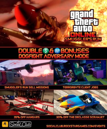 Novedades GTA Online: Misiones Smuggler's Run y Combate aéreo