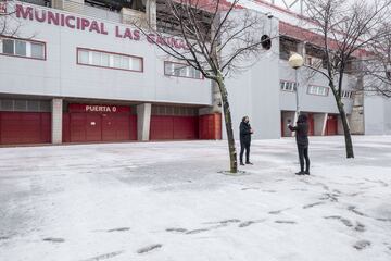 Las Gaunas bajo la nieve